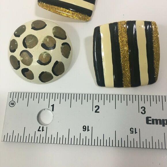 Vintage Painted Earrings 2 Pairs - Picture 2 of 3